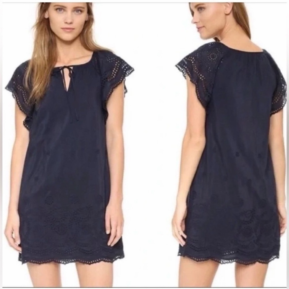 Madewell Boho Lace Dress Dark Blue
